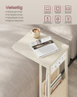 Beistelltisch mit Ladestation USB Cremeweiss