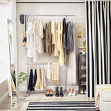 Kleiderständer Höhenverstellbar Edelstahl Rollen Silber