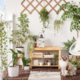 Schuhregal Bambus Sitzbank mit Ablagen Naturfarben von Songmics