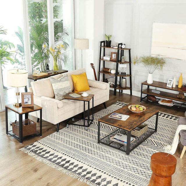 Beistelltisch Industrie-Design mit Gitterablage Vintage