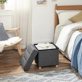 Sitzhocker Aufbewahrungsbox Fussbank schiefergrau von Songmics