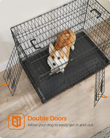 Hundekäfig Klappbar 2 Türen Kunststoffschale Schwarz von Songmics