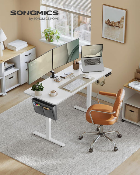 Schreibtisch elektrisch höhenverstellbar Büro wolkenweiss von Songmics