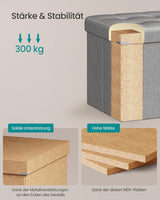 Sitzhocker mit Stauraum Aschgrau von Songmics