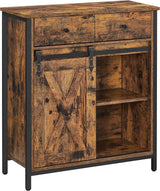 Sideboard Küchenschrank Landhausstil Vintagebraun-Schwarz von Songmics