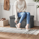 Sitzbank Aufbewahrungsbox klappbar 300kg Schiefergrau von Songmics