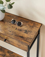 Konsolentisch Industrie Design Stahlgestell Vintagebraun