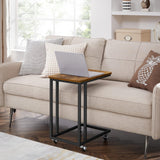 Beistelltisch C-Form Industrie-Design Vintagebraun