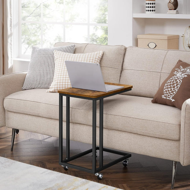 Beistelltisch C-Form Industrie-Design Vintagebraun