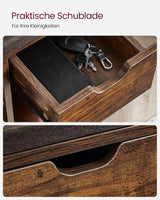 Schuhbank Regal Sitzbank Polster Vintagebraun Braun