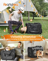 Hundebox faltbar Transportbox atmungsaktiv Metallrahmen schwarz von Songmics