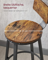 Barhocker 2er Set Metallgestell 73cm Vintagebraun von Songmics