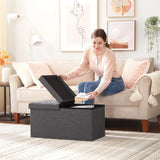 Sitzbank Aufbewahrungsbox klappbar 300kg Schiefergrau von Songmics