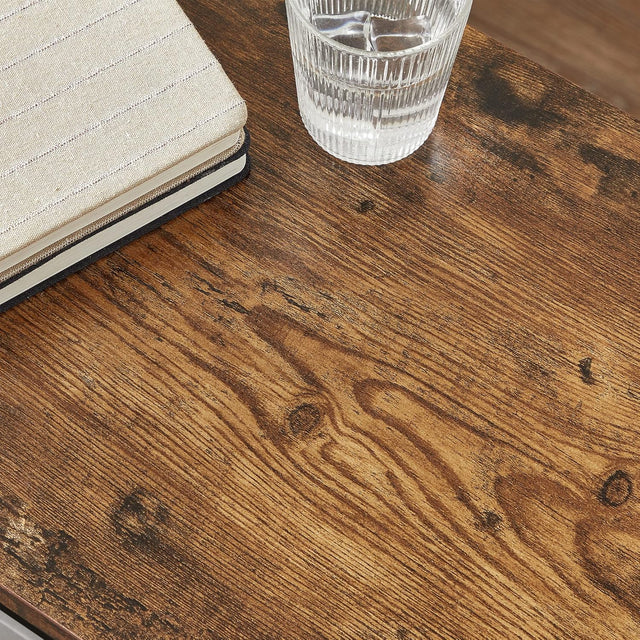 Beistelltisch mit Gitterregalen rustikal Braun