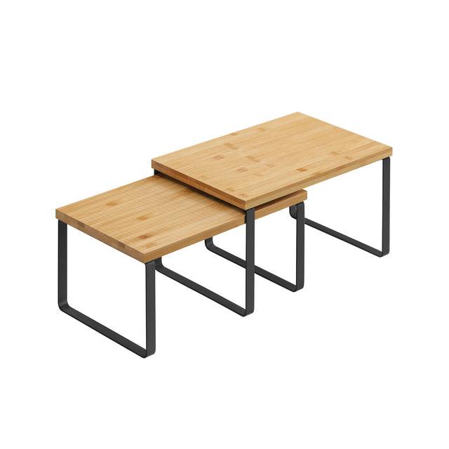 Schrank-Organisationsregal 2er Set Holz