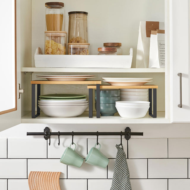 Schrank-Organisationsregal 2er Set Holz