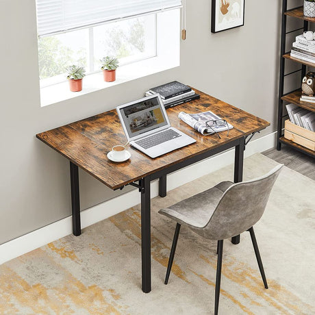 Esstisch Klappbar Klein Vintagebraun Tintenschwarz von Songmics