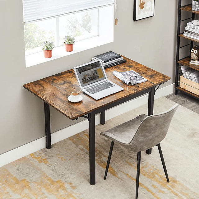 Esstisch Klappbar Klein Vintagebraun Tintenschwarz von Songmics