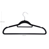 Kleiderbügel Samt 20er Set Silber-Schwarz