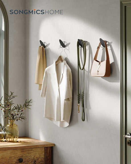 Garderobenhaken Kleiderhaken 4er Set Schwarz