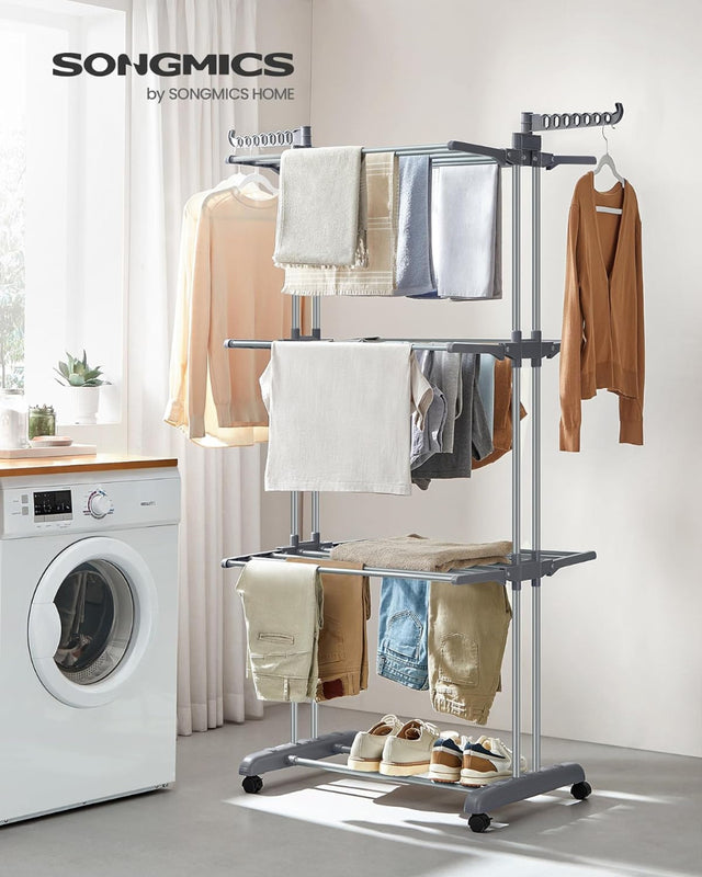 Wäscheständer Standtrockner 4 Ebenen mit Rollen