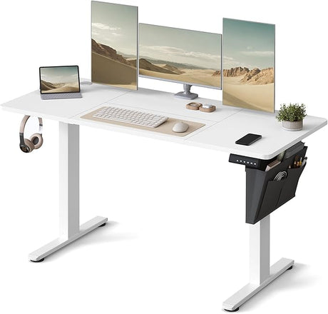 Schreibtisch elektrisch höhenverstellbar Büro wolkenweiss von Songmics