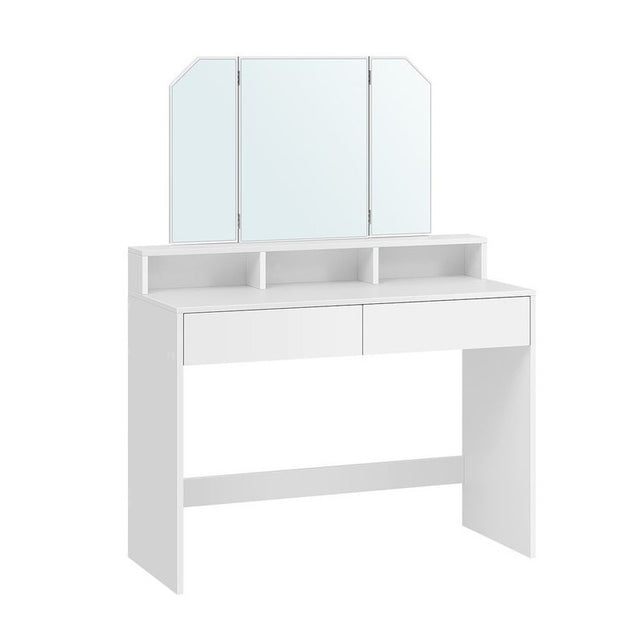 Schminktisch Klappspiegel Schubladen Modern Weiss