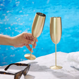 Edelstahl Sektgläser Flute Gold Matt 4er-Set