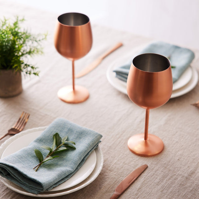 Edelstahl Weingläser Roségold Matt 4er-Set