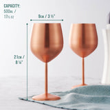 Edelstahl Weingläser Roségold Matt 4er-Set