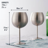 Edelstahl Gin Gläser Silber 4er-Set