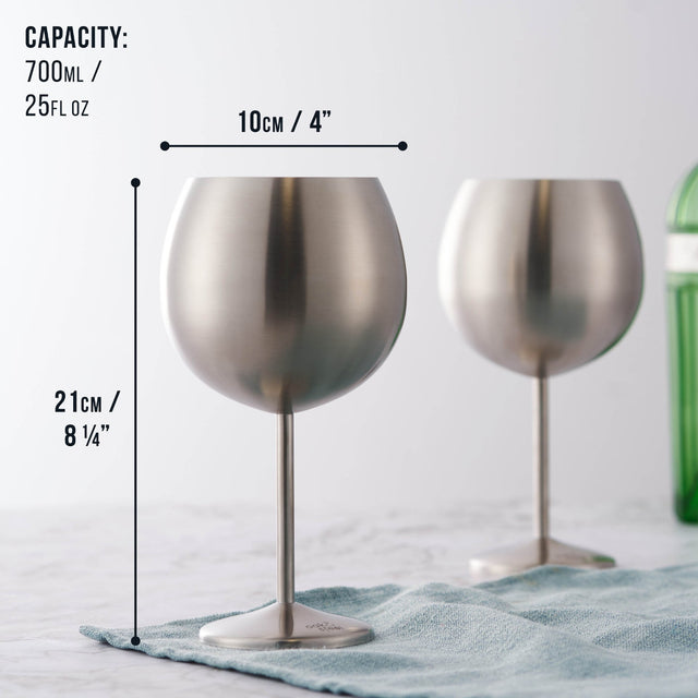 Edelstahl Gin Gläser Silber 4er-Set