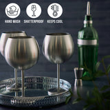 Edelstahl Gin Gläser Silber 4er-Set