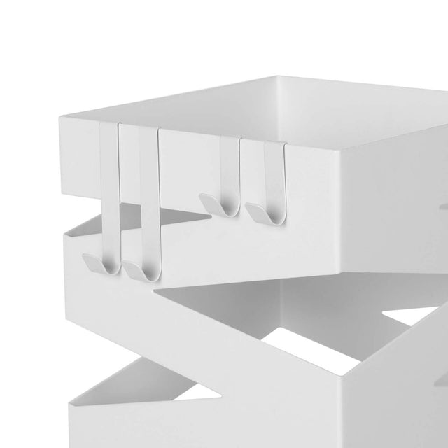 Regenschirmständer Metall quadratisch mit Haken weiss von Songmics