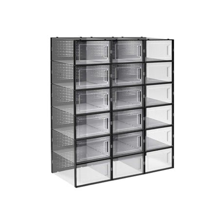 Schuhboxen Schuh-Organizer Kunststoff 18er Set