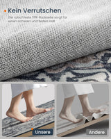 Wohnzimmerteppich Rutschfest Vintage Grau 120 x 170 cm