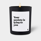 Duftkerze Schwarz Flowery Your anxiety is lying to you
