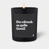 Duftkerze Schwarz Woody Du wärsch es geils Gotti!