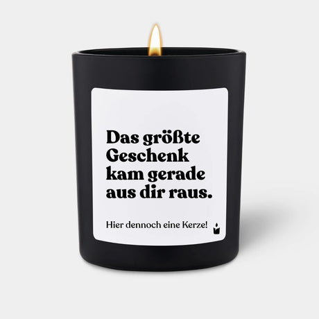 Duftkerze Schwarz Woody Das größte Geschenk kam gerade aus dir raus. Hier dennoch eine Kerze! von ChattyCandles