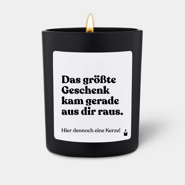 Duftkerze Schwarz Woody Das größte Geschenk kam gerade aus dir raus. Hier dennoch eine Kerze! von ChattyCandles