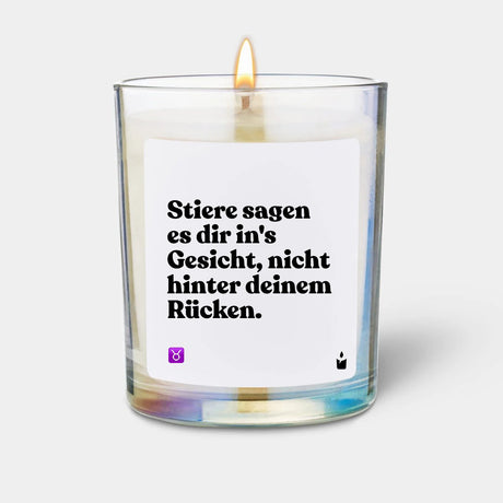 Duftkerze Rainbow Woody Stiere sagen es dir in's Gesicht, nicht hinter deinem Rücken. von ChattyCandles