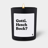 Duftkerze Schwarz Woody Gotti. Hesch Bock?