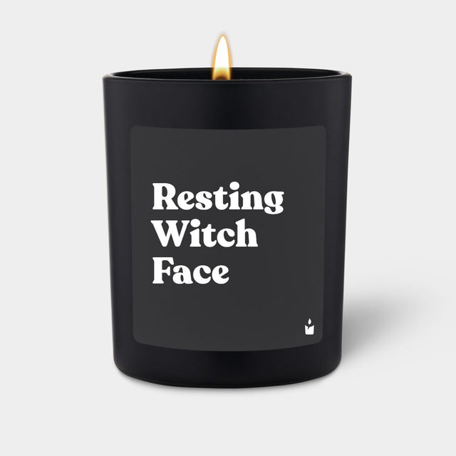 Duftkerze Schwarz Flowery Resting Witch Face