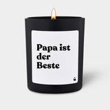Duftkerze Schwarz Flowery Papa ist der Beste von ChattyCandles