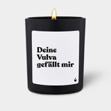 Duftkerze Schwarz Woody Deine Vulva gefällt mir