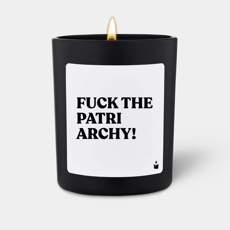 Duftkerze Schwarz Woody Fuck the Patriarchy! von ChattyCandles