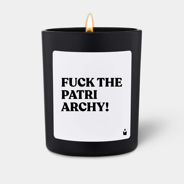 Duftkerze Schwarz Woody Fuck the Patriarchy! von ChattyCandles