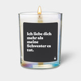 Duftkerze Rainbow Flowery Ich liebe dich mehr als meine Schwester es tut.