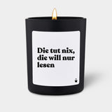 Duftkerze Schwarz Woody Die tut nix, die will nur lesen von ChattyCandles