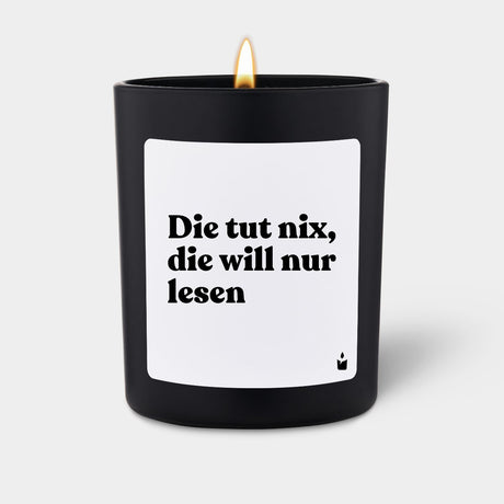 Duftkerze Schwarz Woody Die tut nix, die will nur lesen von ChattyCandles